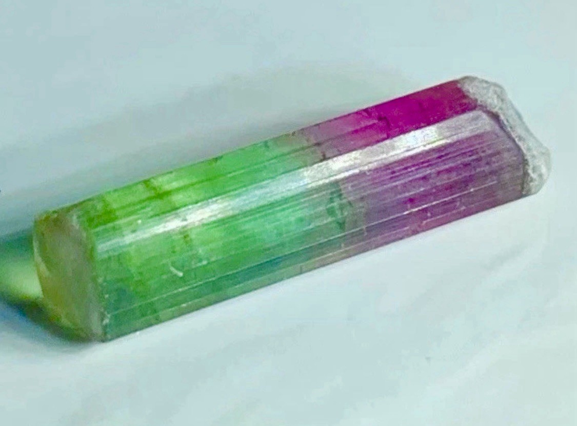 Beautiful Bi-Color Tourmaline Crystal Natural Raw Rough Specimen Matrix Gemy