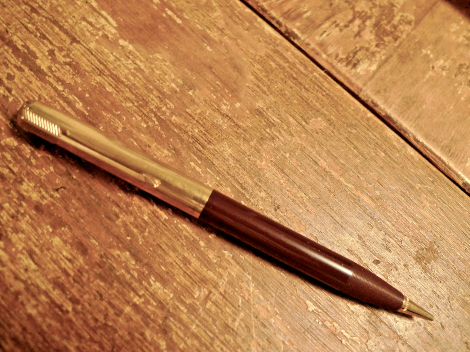 Vintage Parker Mechanical Pencil Cordovan Brown, Jeweled Top 1/10 14K GF
