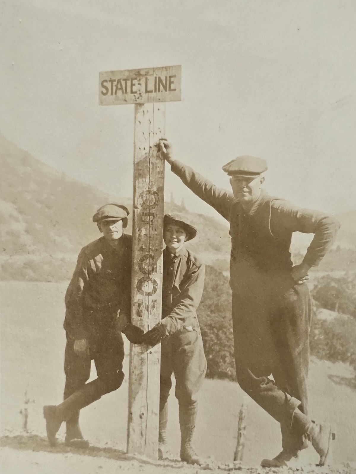 Original Vintage Oregon State Line Railroad or Highway Boundary Marker Snapshot 