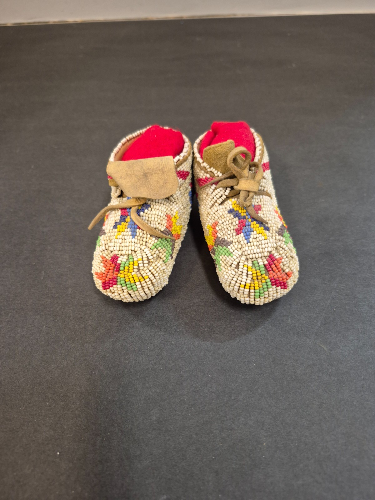Antique Fully Beaded Native American Baby Moccasins