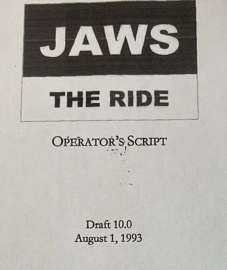 Jaws the Ride Operators Script Original ride version revised Universal Orlando