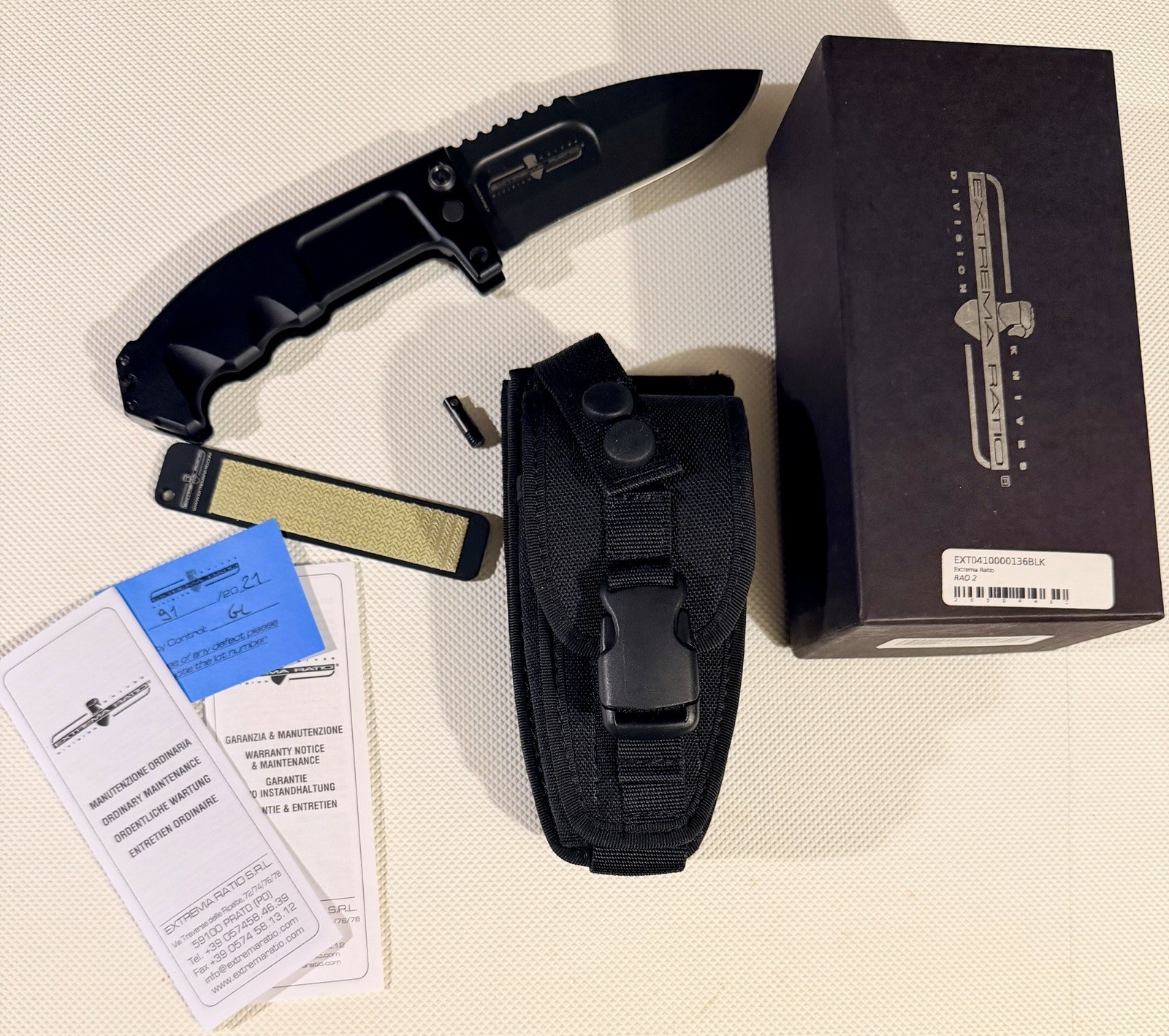 Extrema Ratio Black Rao 2 Folding N690 Steel Drop Point, Mint Condition