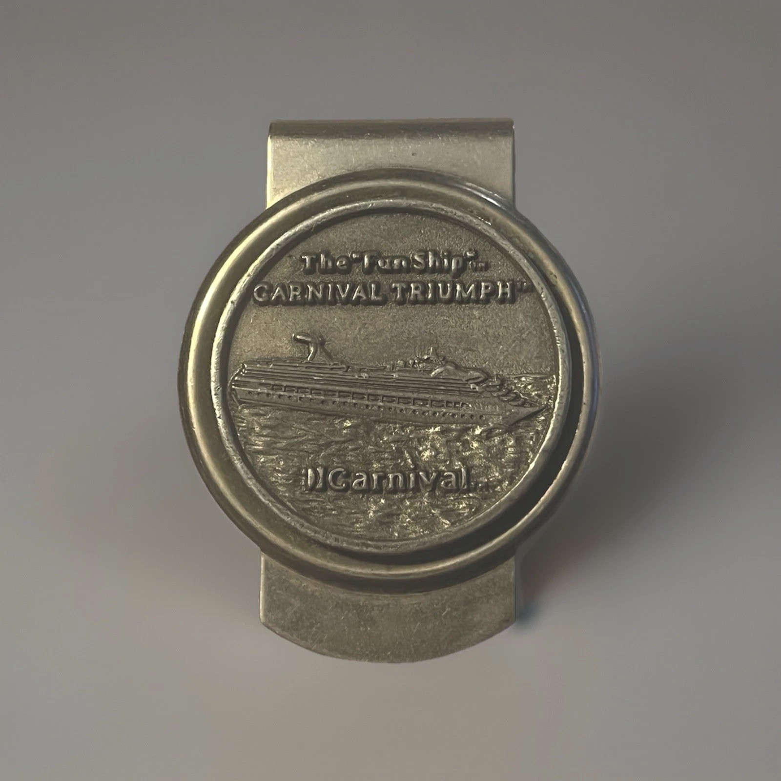 Vtg Carnival Cruise Line Funship Triumph (Now Sunrise) Metal Money Clip Souvenir