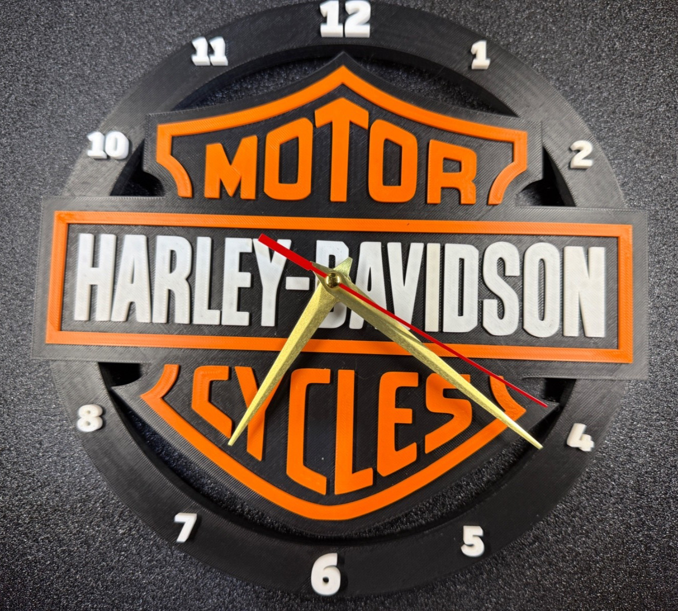 Harley Davidson Wall Clock 10.” Smooth Sweep - With smooth second hand