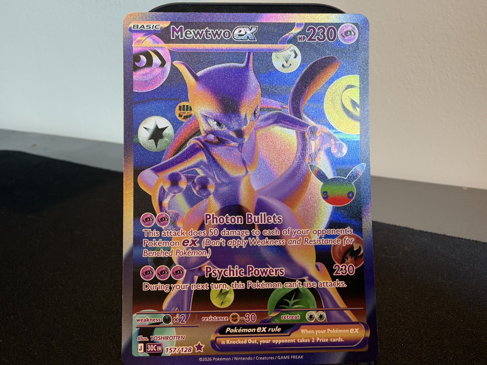Pokémon TCG Mewtwo EX 30th Celebration Futuristic Rare 157/128 Pokémon TCG Mewtwo EX 30th Celebration Futuristic Rare 157/128