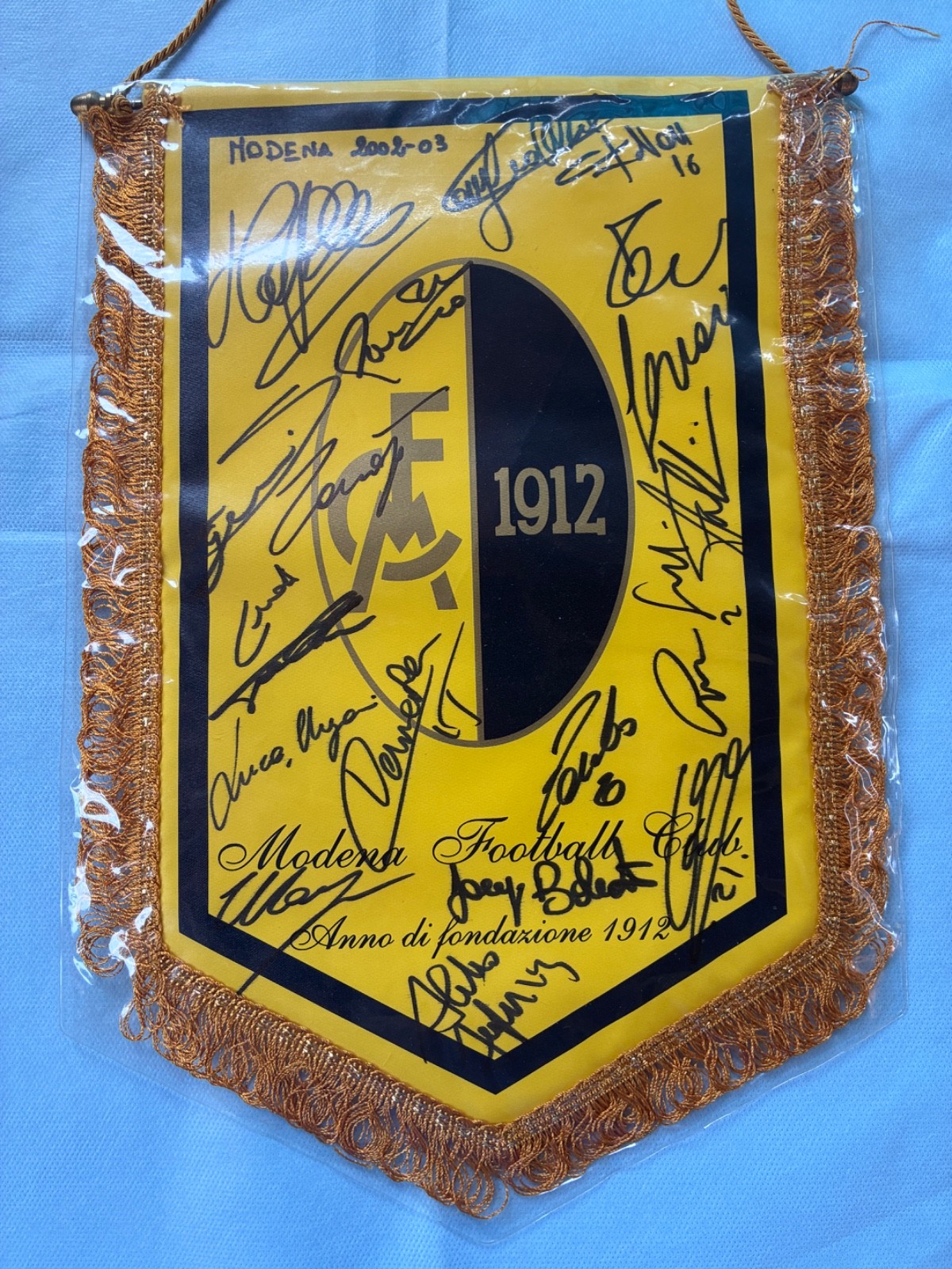20 Autographs FC Modena 02-03 on Large Pennant-Hand Signed-Kamara-TOP