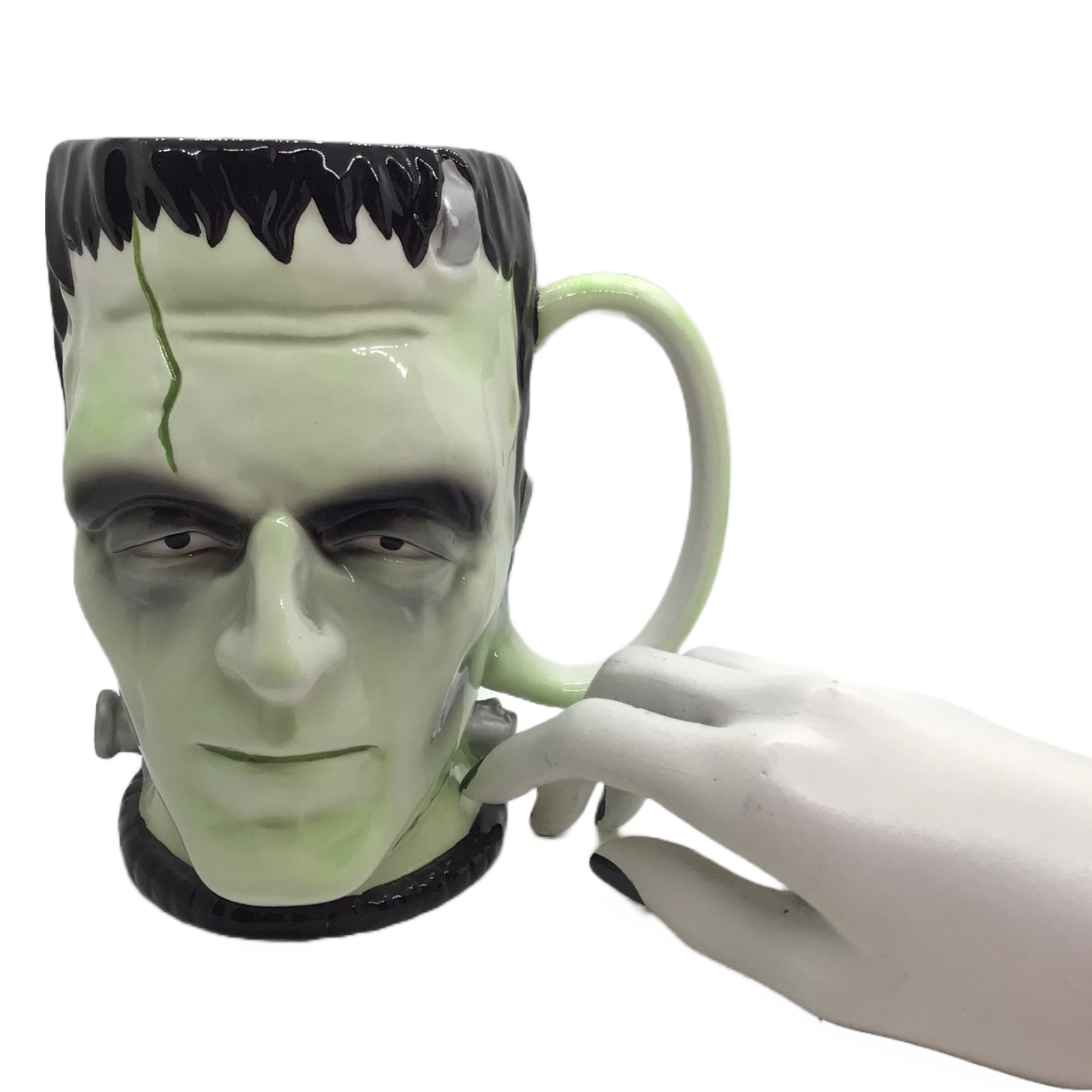 Vintage Green Frankenstein Mug Cup Figurine Monster Ceramic Universal Studios
