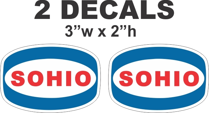 2 Oval Sohio Vinyl Decals