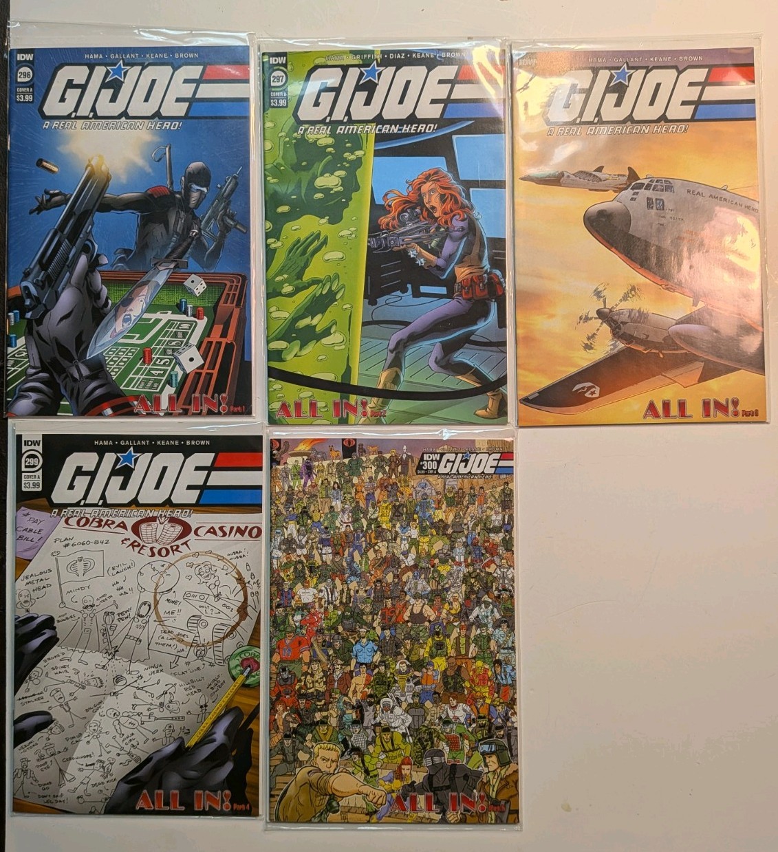 G.I. Joe: A Real American Hero #296 297 298 299 300 IDW Comics Lot Of 5 Hama 