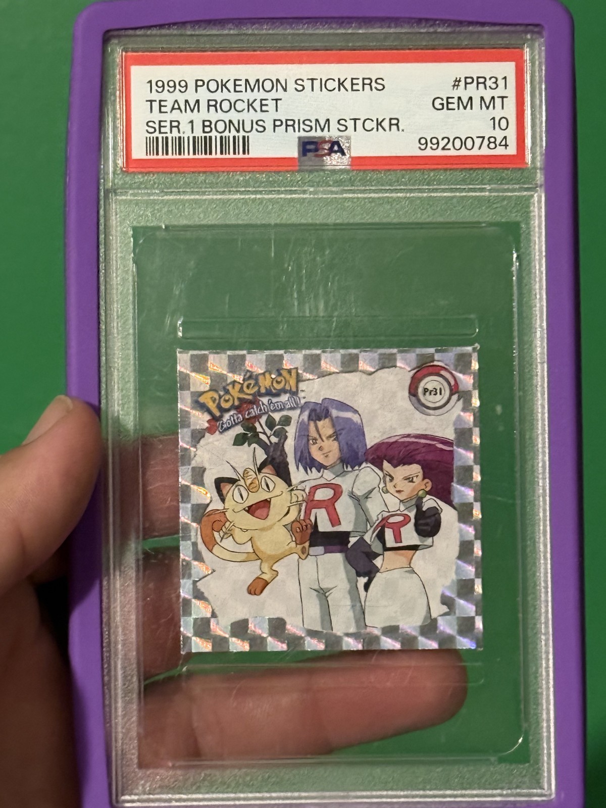1999 Pokemon Team Rocket Series 1 Prism Sticker PR31 PSA 10 1999 Pokemon Team Rocket Series 1 Prism Sticker PR31 PSA 10