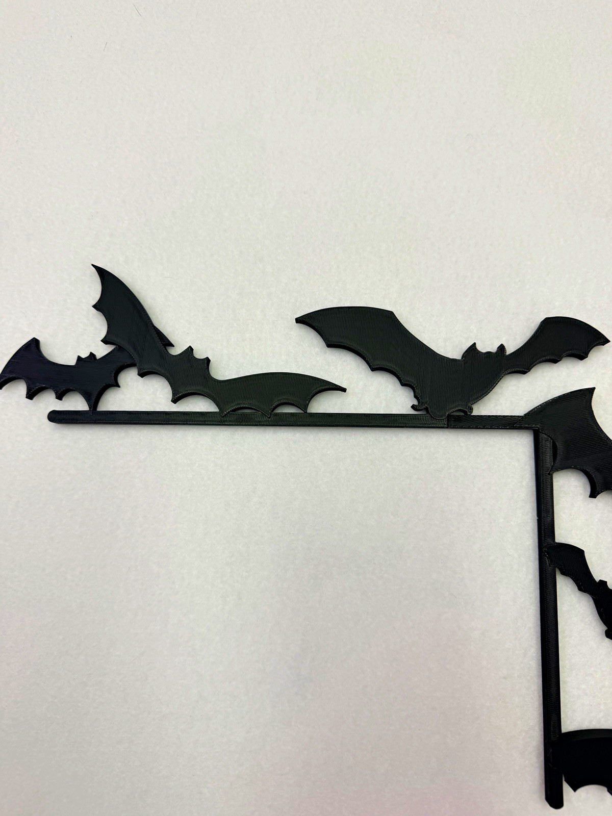 Matte Black Plastic Halloween Bat Wall/Door Mounted Corner Wall Décor Indoor