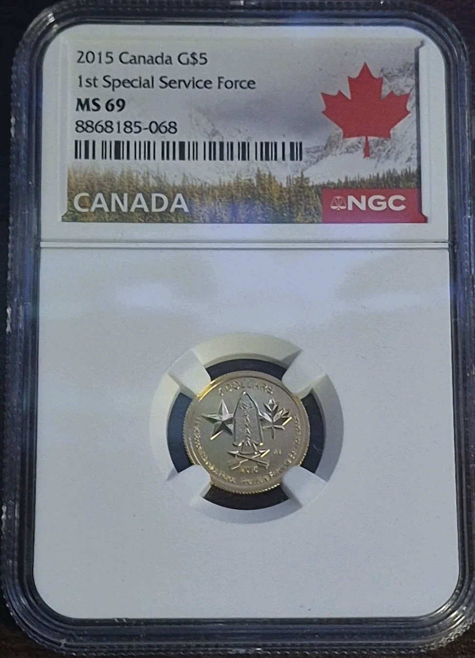 Royal Canadian Mint 2015 1st Special Service Force 1/10 oz .9999 Gold NGC MS69
