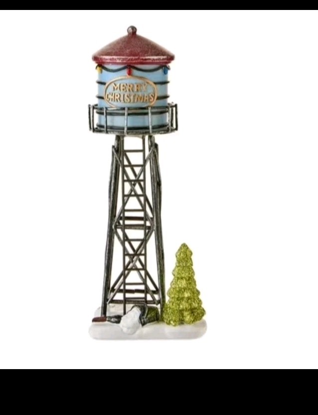 Holiday Time Christmas Village Water Tower Accessory Farm Country Tree 