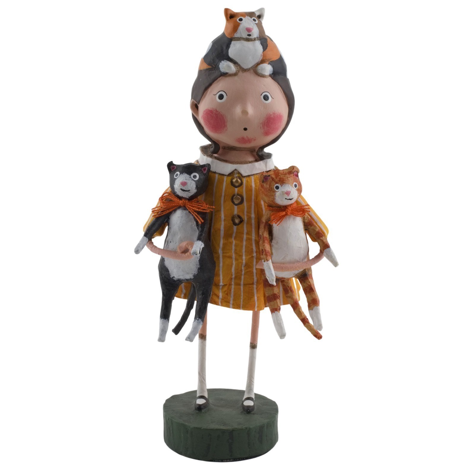Lori Mitchell Kat's Cats Lover Folk Art Figurine Spring Summer