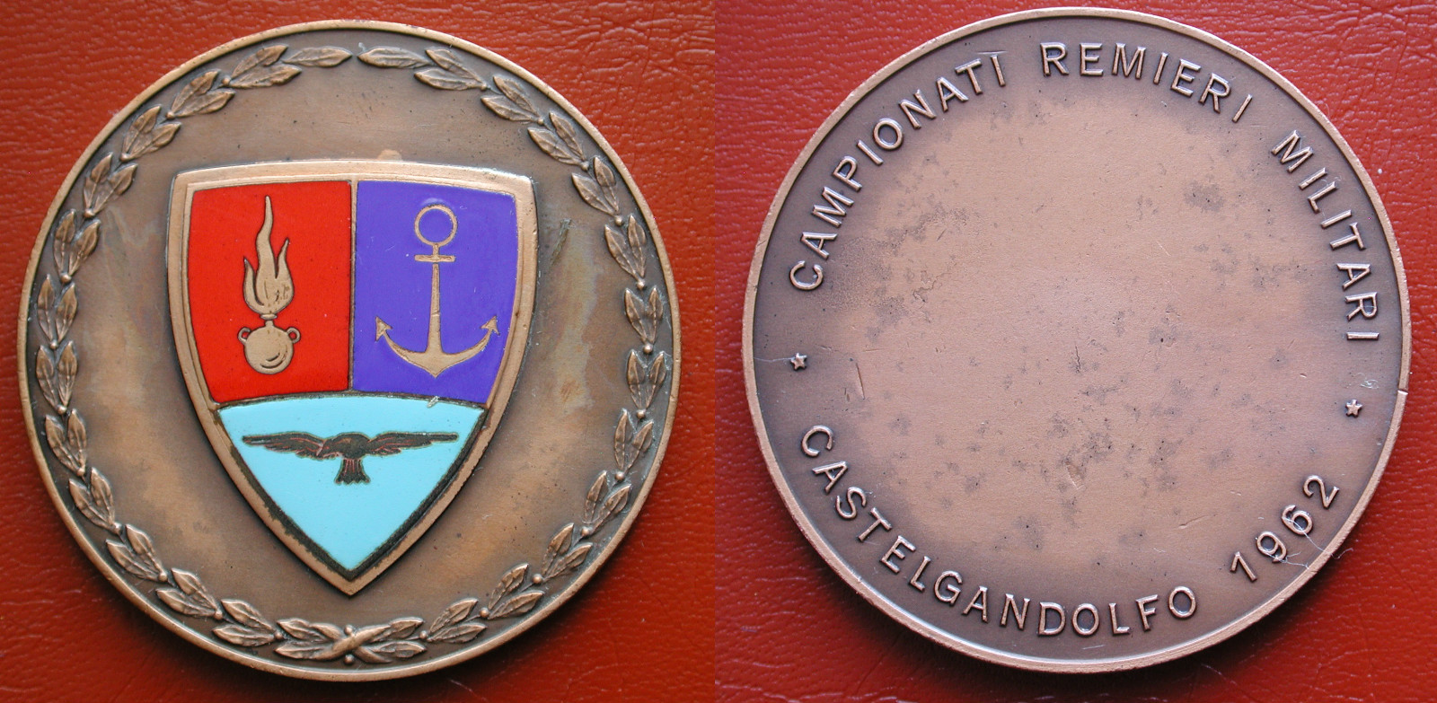 CENTRO ALTO STUDI DEFENSE CHAMPIONSHIPS ROWERS CASTELGANDOLFO 1962 MEDALLION #1