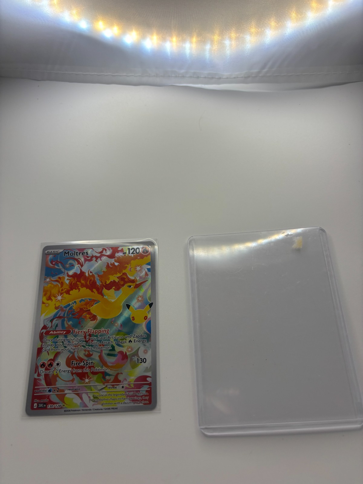Moltres 130/128 Illustration Rare 30th Celebration Full Art Pokemon Card NM