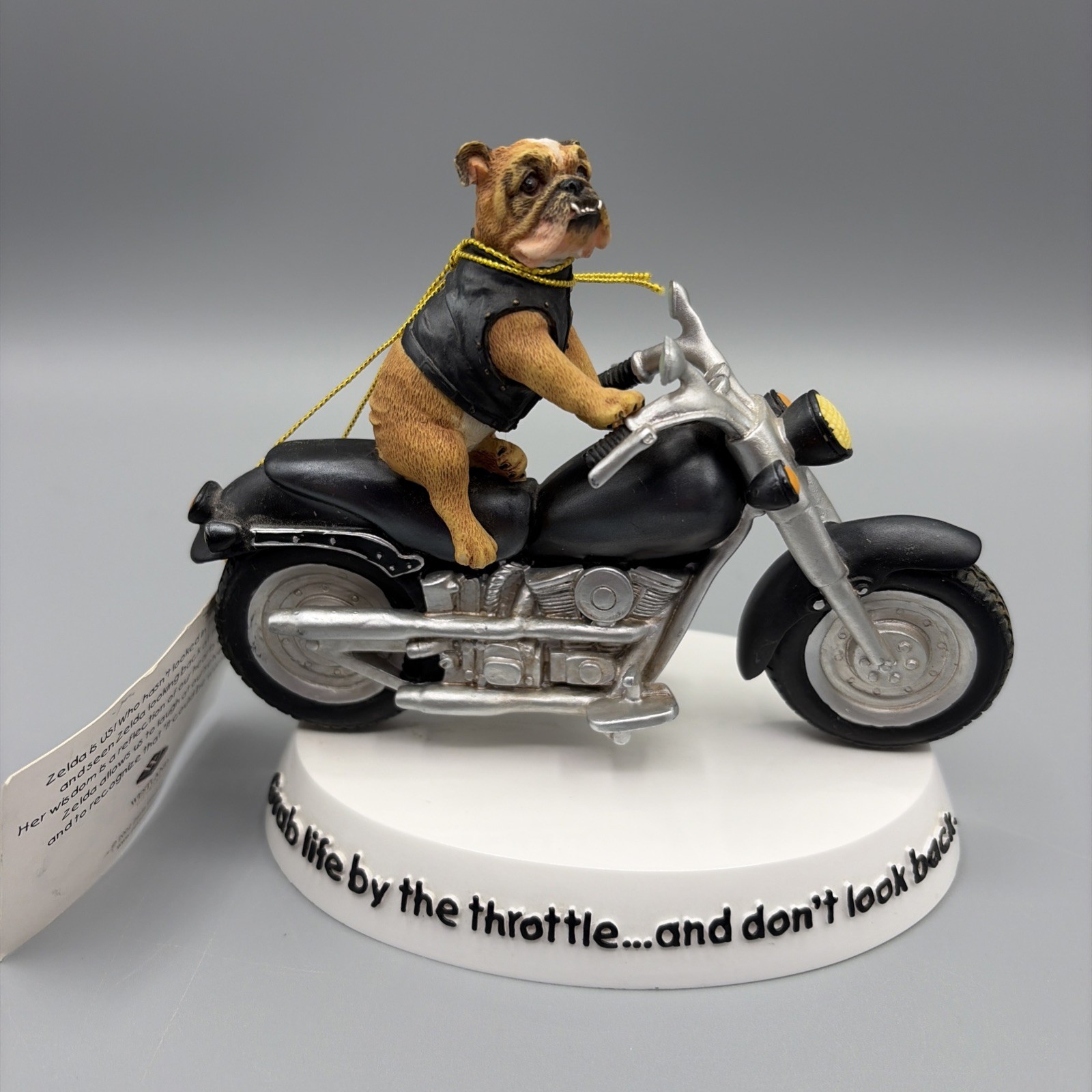 2002 Zelda Wisdom “Grab Life By The Throttle & Don’t Look Back” Dog Figure w/Tag
