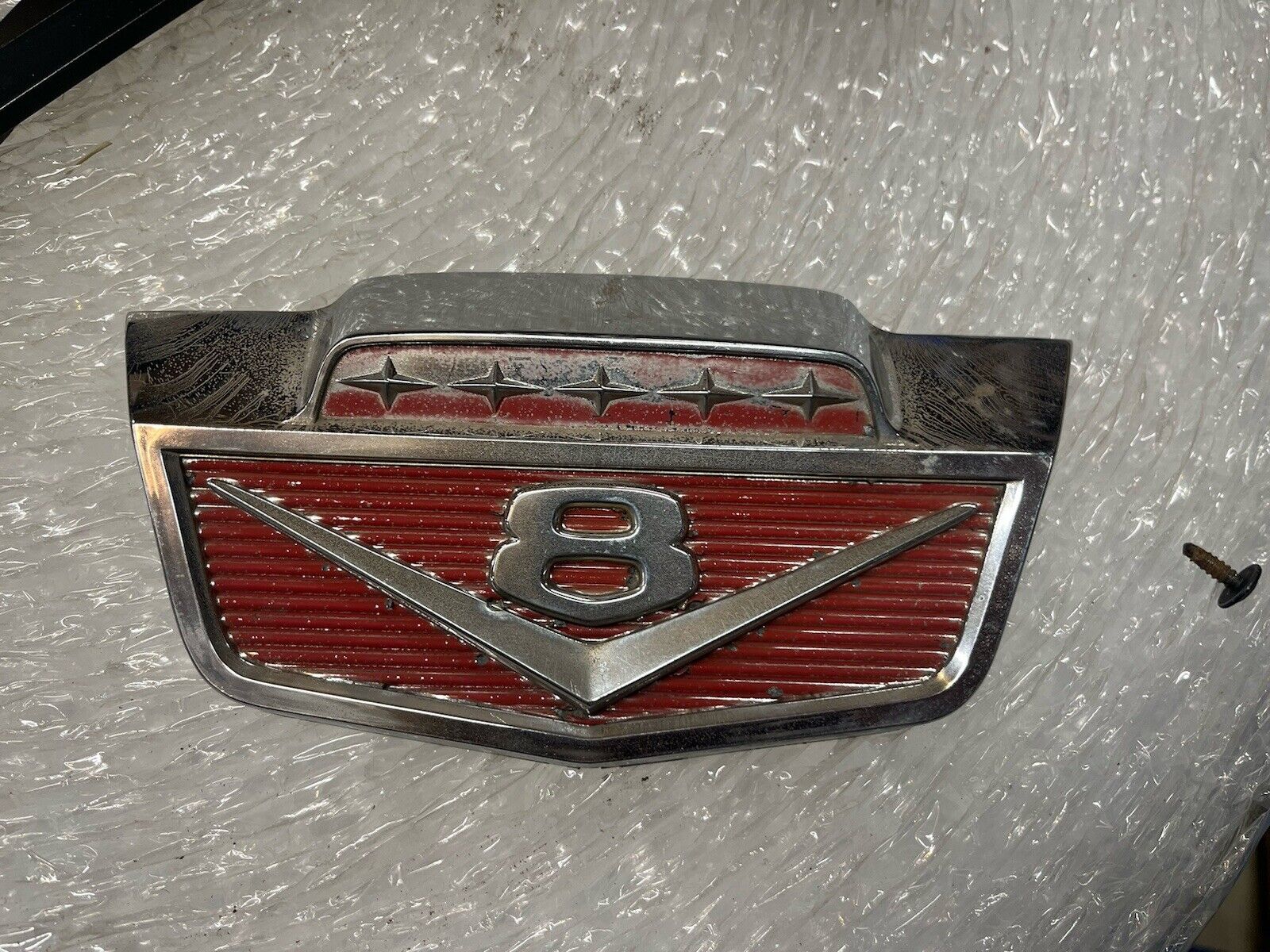 1961-1966 Ford Truck V8 hood Emblem ornament OEM 61-66 NICE