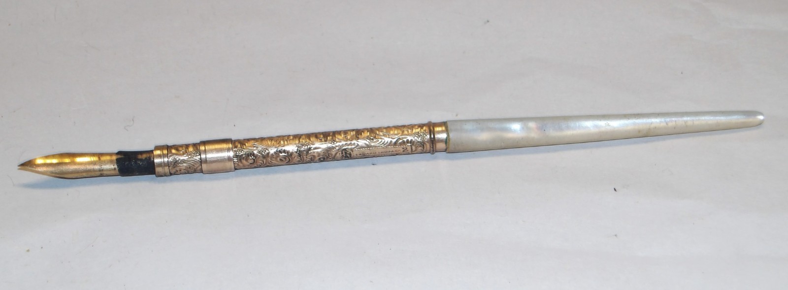 Antique Edward Todd & Co. #2 Dip Pen Mother of Pearl New York