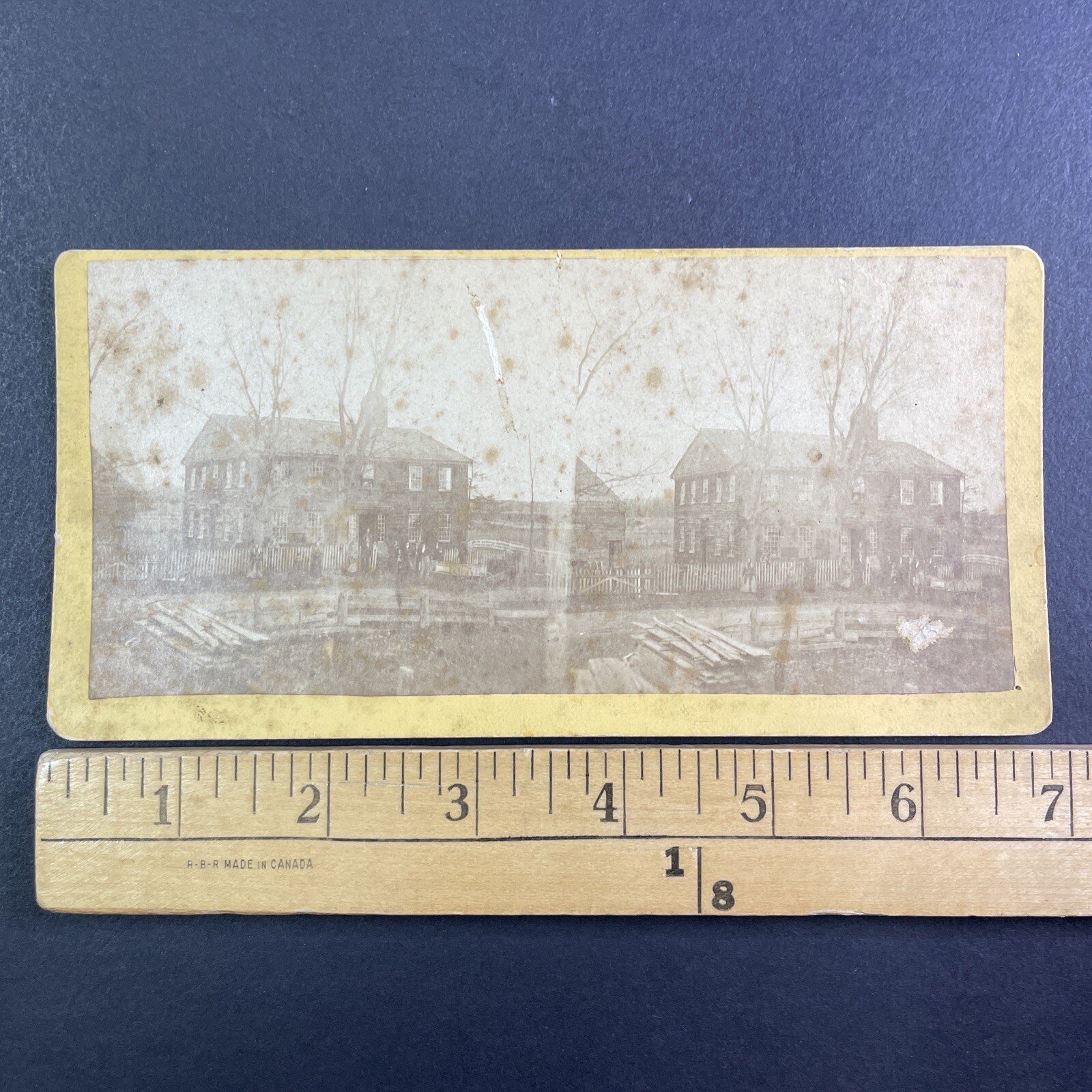 Newark Ontario at Fort George Canada Stereoview c1860s Village Scene People