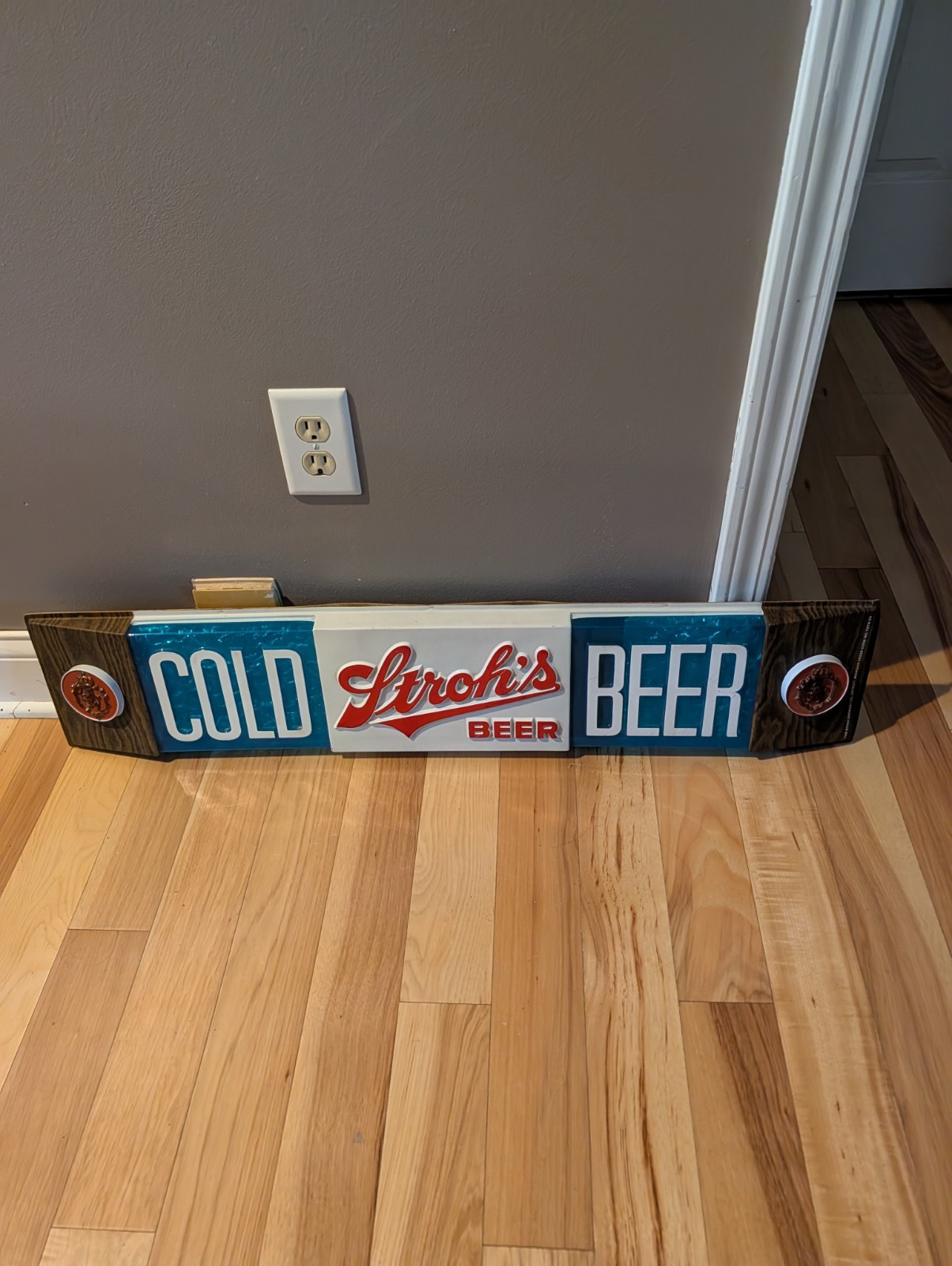 Rare 70s Strohs Beer Cold Beer Vintage Sign 