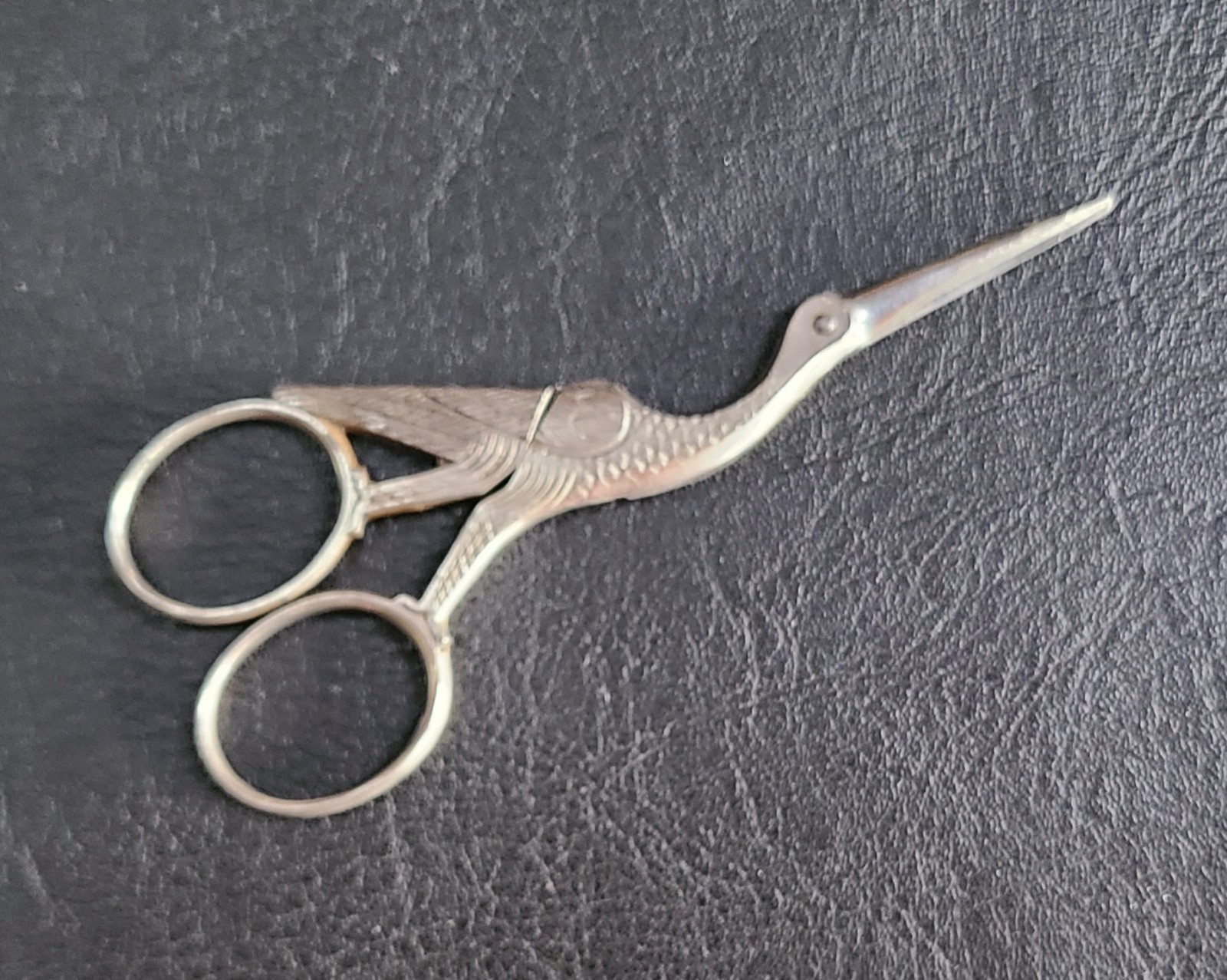 Antique Bird Crane Sewing Scissors Asbro Germany 