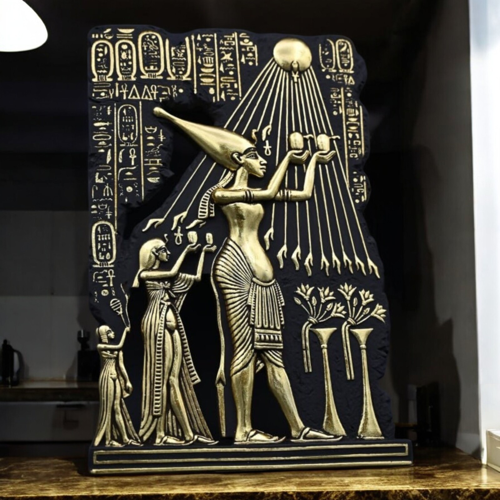 Rare Ancient Egyptian Antiquities Board of God Amun Ra for wall Decoration BC