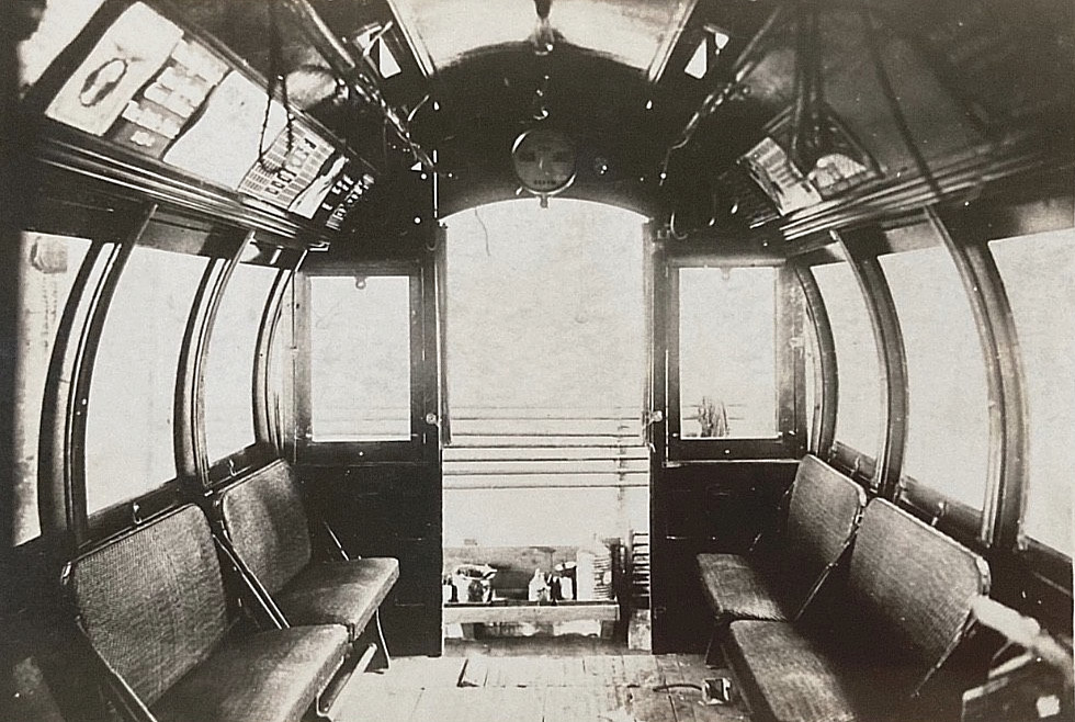 1898 Waterloo City Line Train Interior Jackson Sharp US Built Photo Postcard