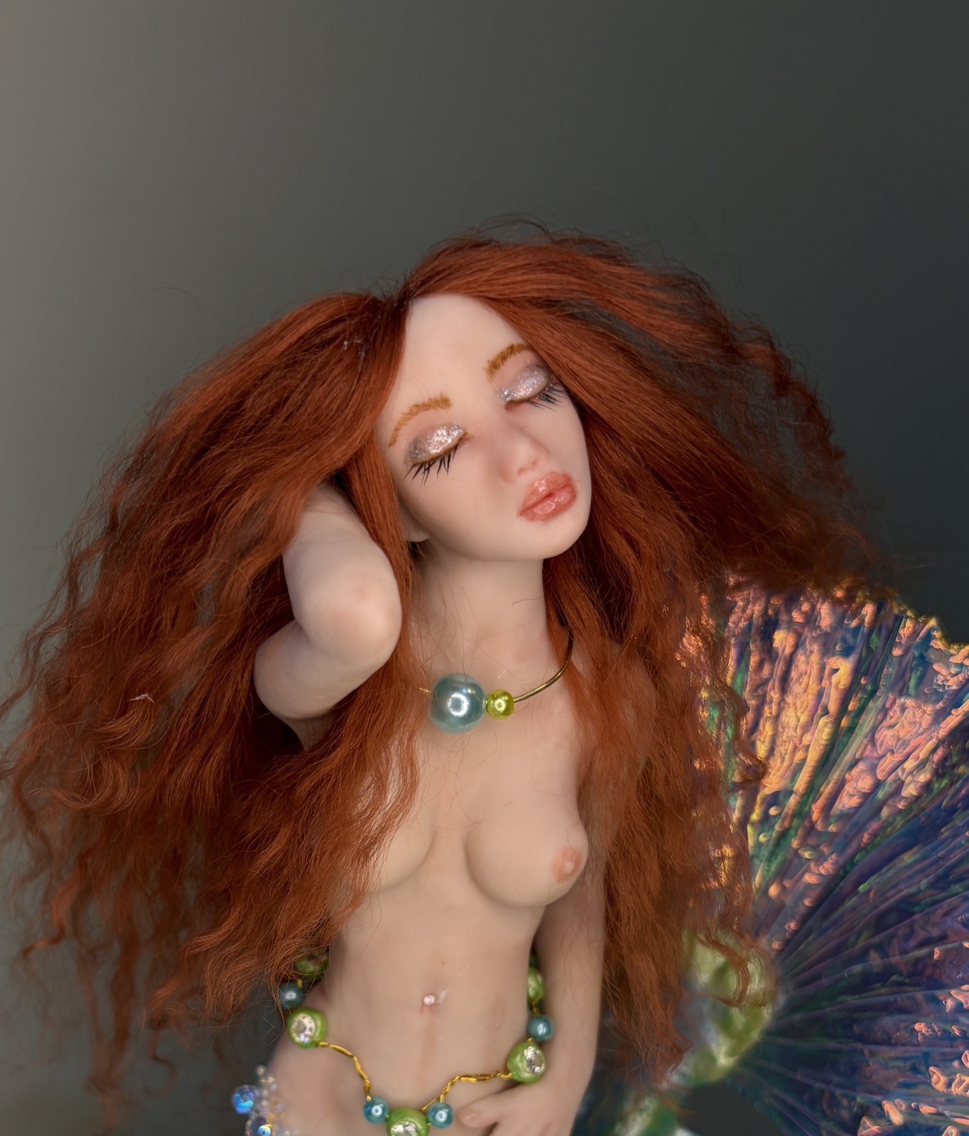 Ooak, Mermaid .Betta fish, art sculpture  ,Fantasy Art By Mystic Beings 