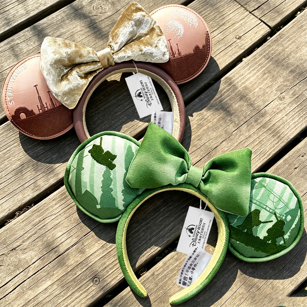 2PCS Disney- Parks Star Wars Ewoks Endor Minnie Ear & Sands Of Tatooine Headband