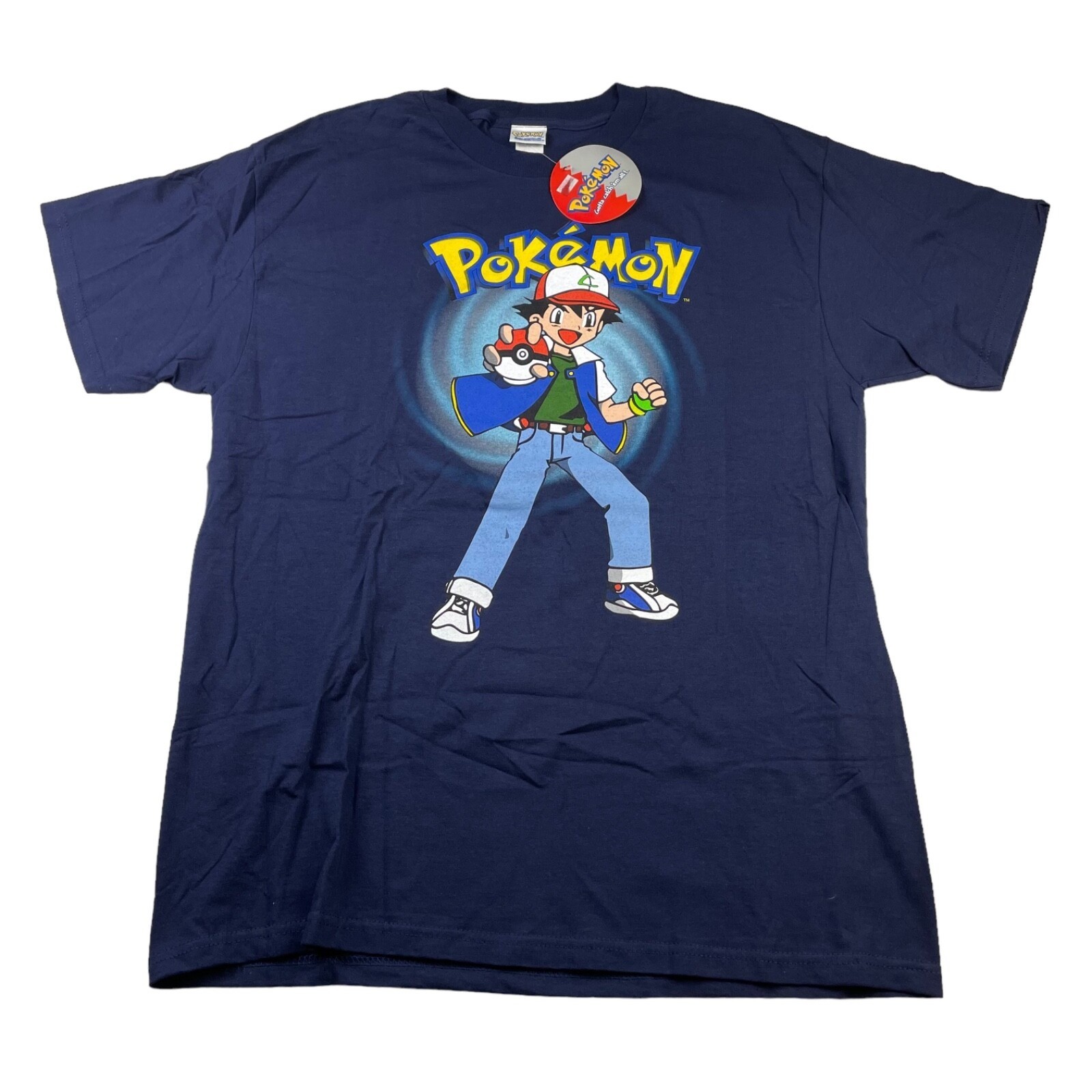 VTG NEW 1999 Pokemon Ask Ketchum Get The Power In Your Hands T-Shirt • Large