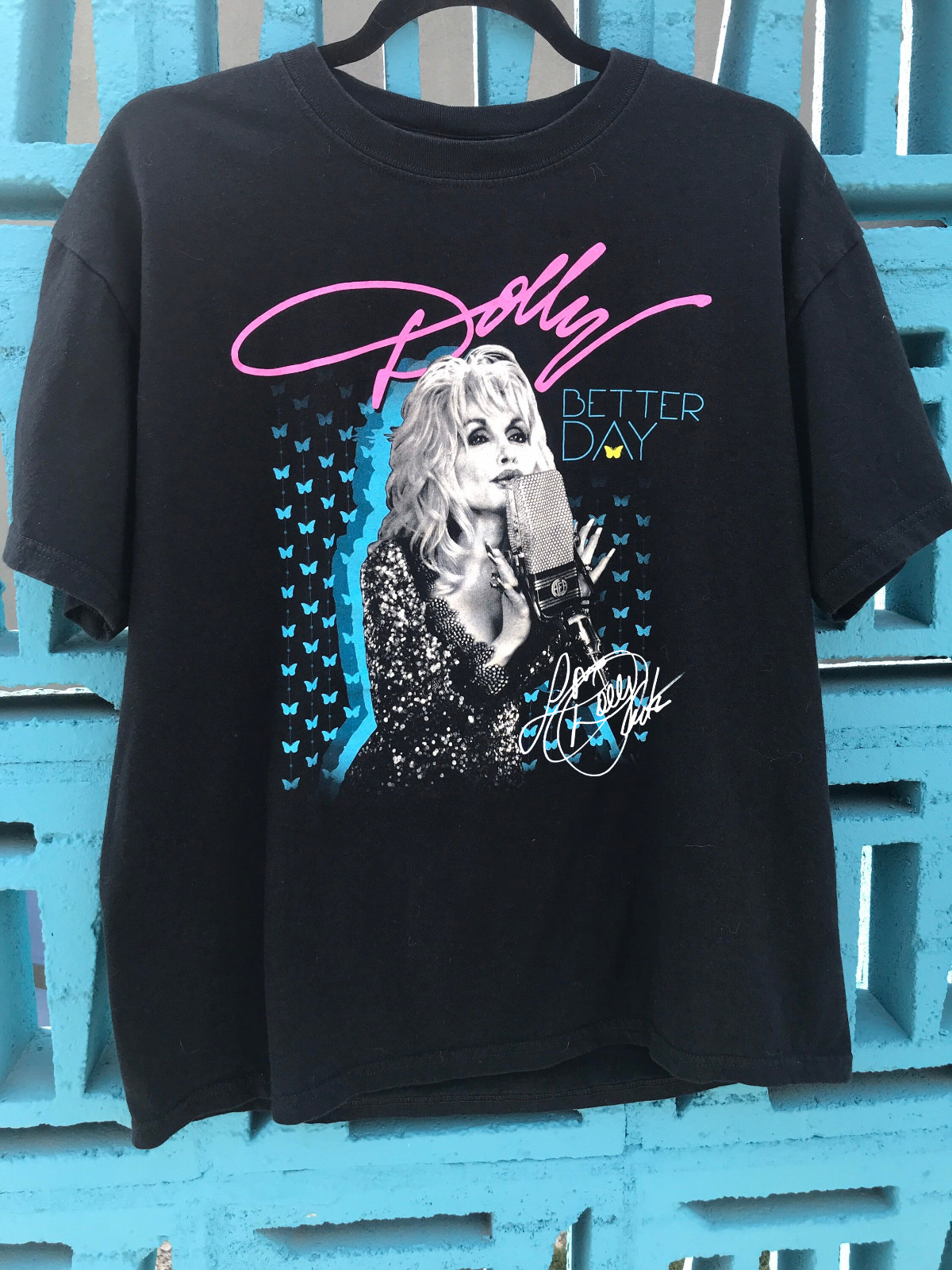 Vtg Dolly Parton Better Day Tour Cotton Black Full Size Men Women Shirt CC310