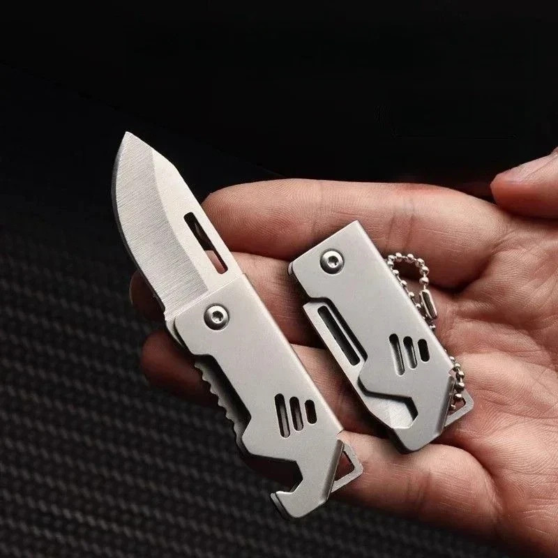 Mini EDC Foldable Pocket Knife Keychain Survival Tool Bottle Opener || US SELLER