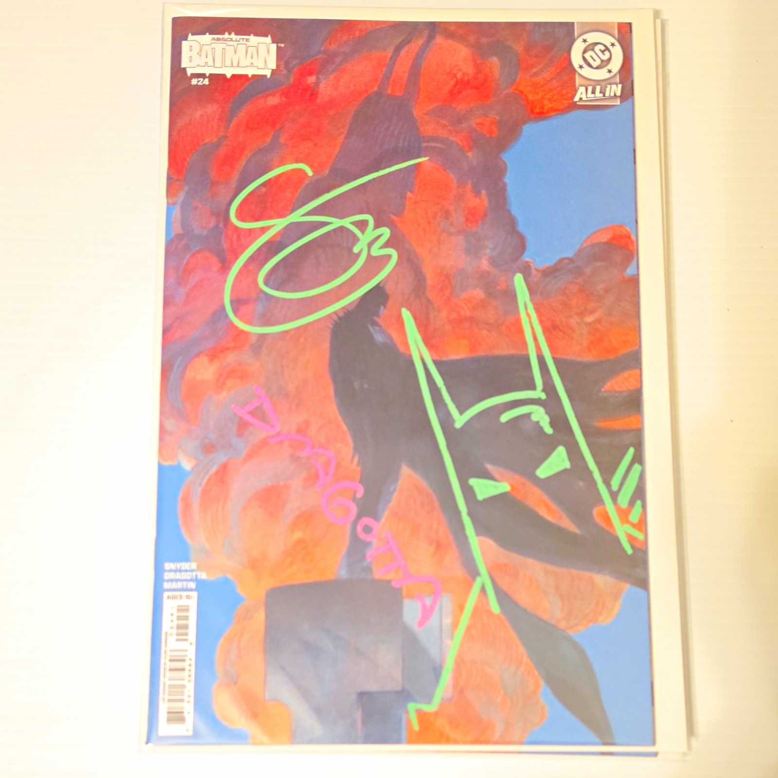  Absolute Batman #24 1:25 cvr 2x Signed & remark synder/ Dragotta w/COA singles