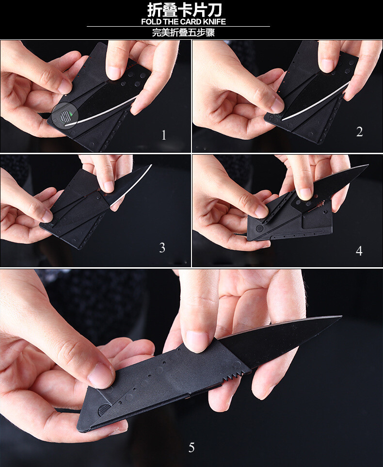 Portable Outdoor Cardsharp Credit Card Safety Folding Knife Survival Tool