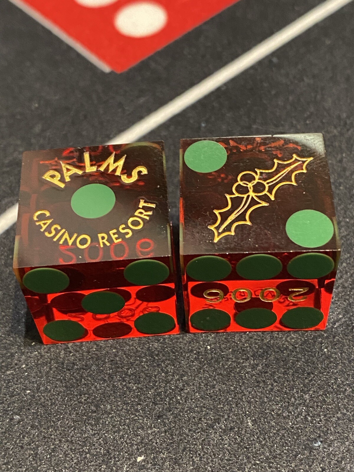 Palms 2006 Christmas Holiday Special edition LAS  VEGAS NEVADA CASINO DICE Rare