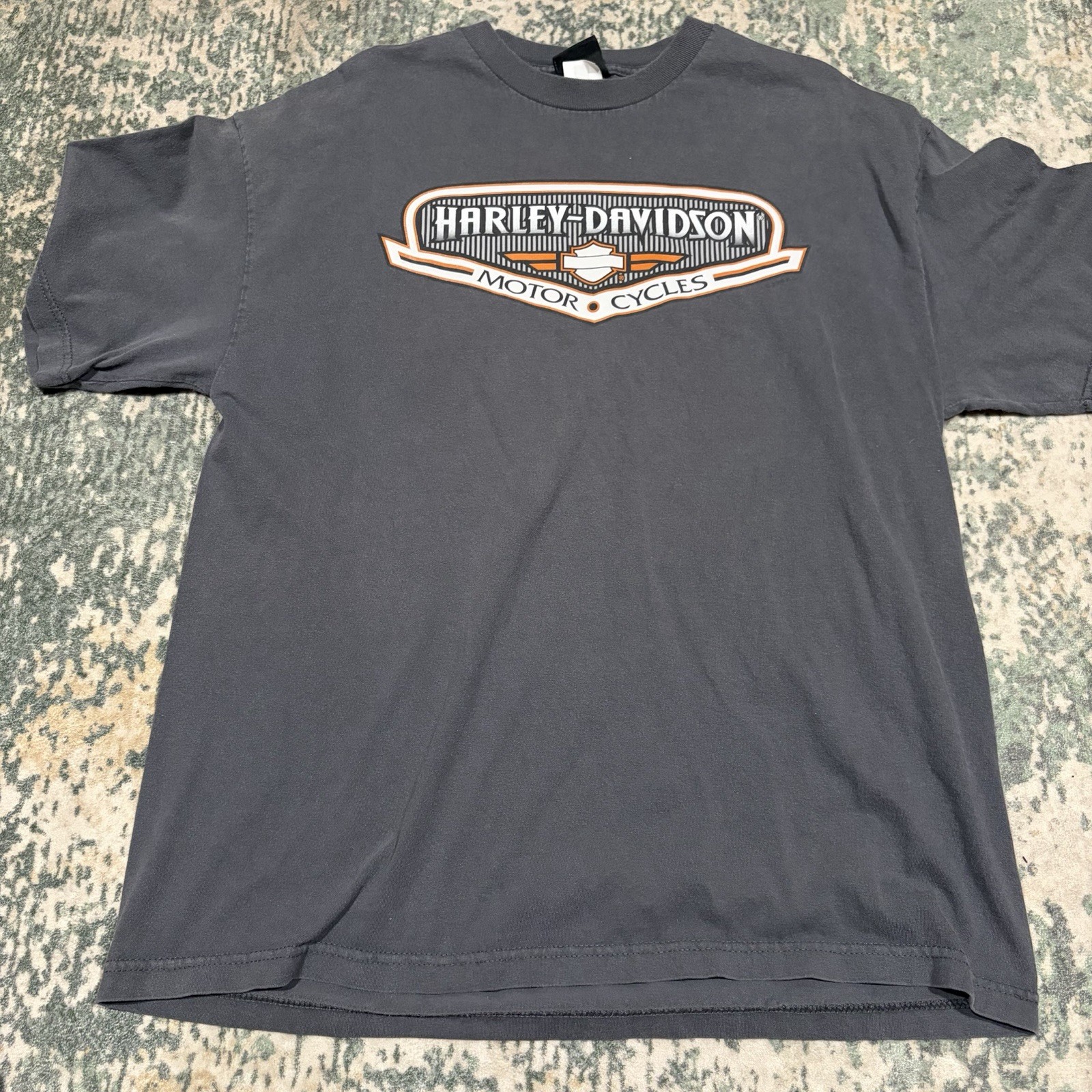 Vintage Harley Davidson Shirt XL Faded Black Earl Smalls Marietta Atlanta GA