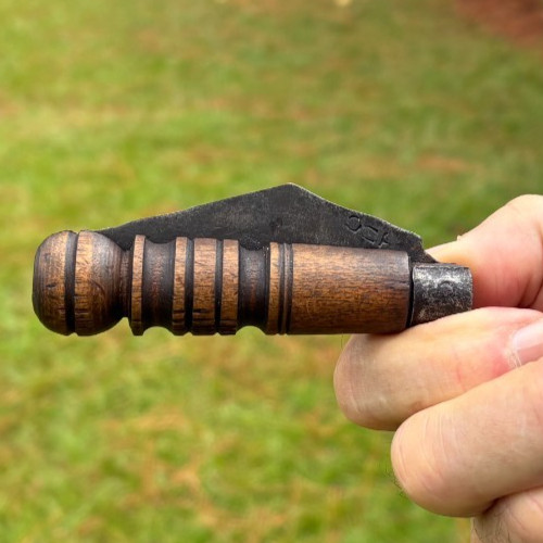 A Revolutionary War Era Friction Folding Knife. Clear Maker's Mark; Good Patina.
