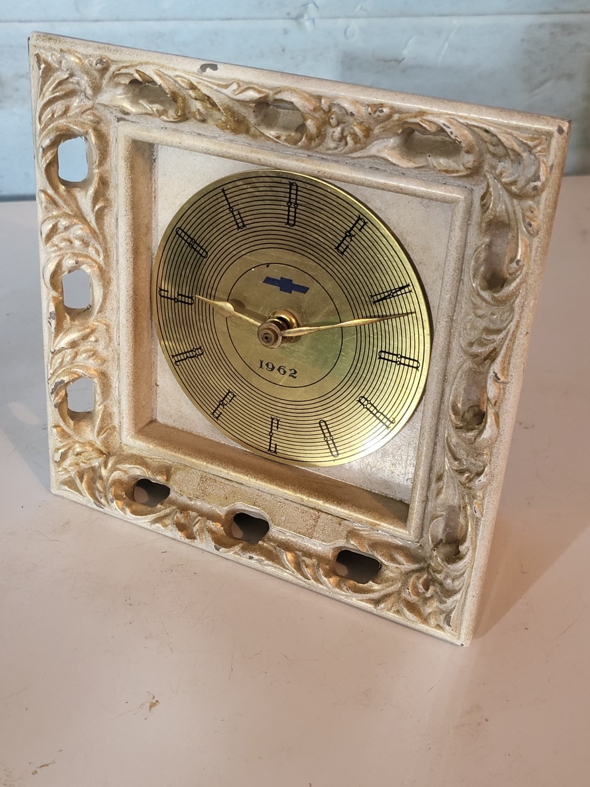 1962 Chevrolet Dealer Award Clock Golden Record, Cast Iron