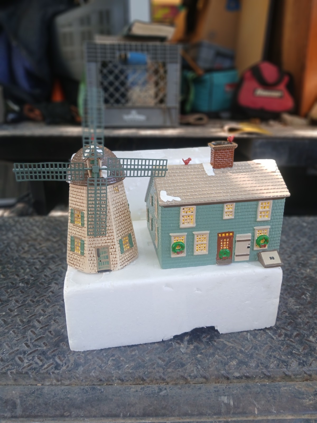 Home Sweet Home House & Windmill 1988 Dept 56, Snow Village, #56.5126-8