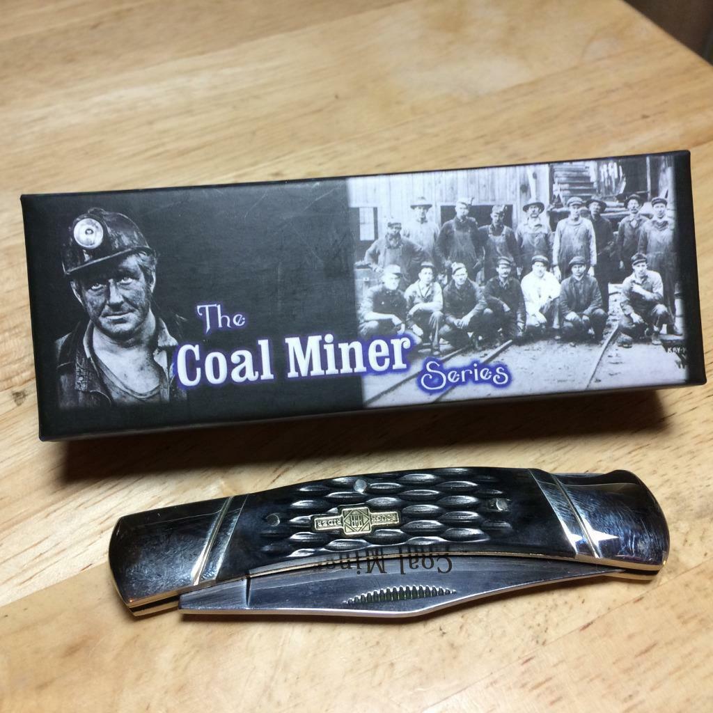 Rough Ryder The Coal Miner Black Jigged Bone Lock back 3 3/4\
