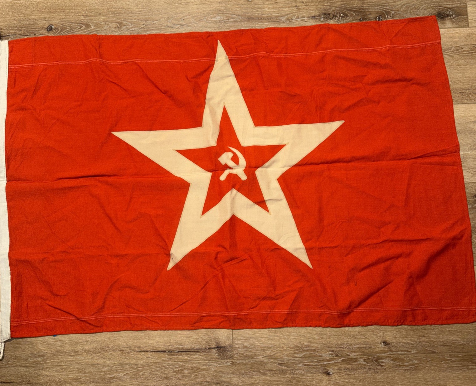 USSR Soviet Fortress / Naval Jack/ Gujs Flag 51”x34” - Dated 1981 - Wool - Rare