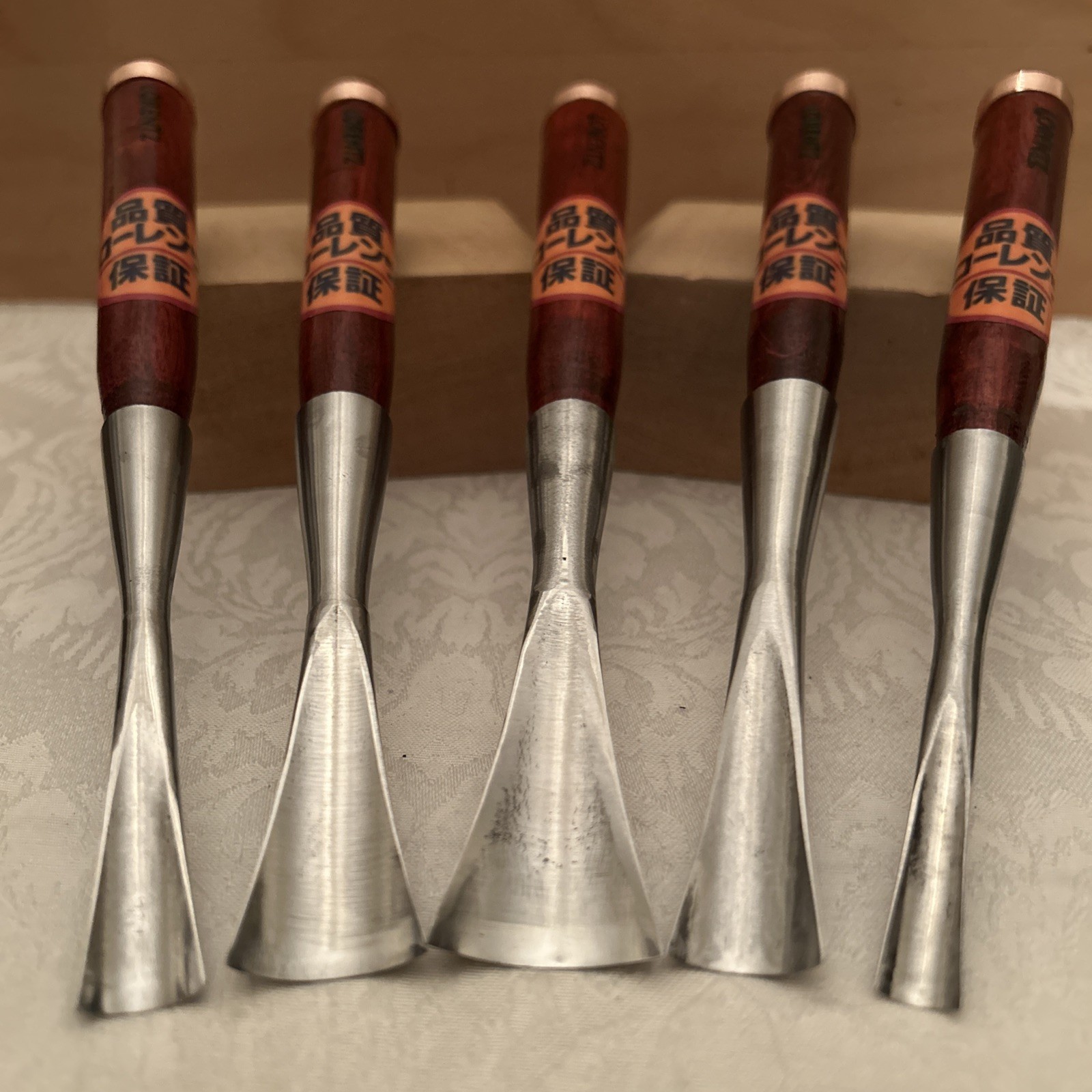 Japanese Nomi Chisel Gouge Fishtail Deep U Set #9 /10, 15, 20, 25, 30 White Oak