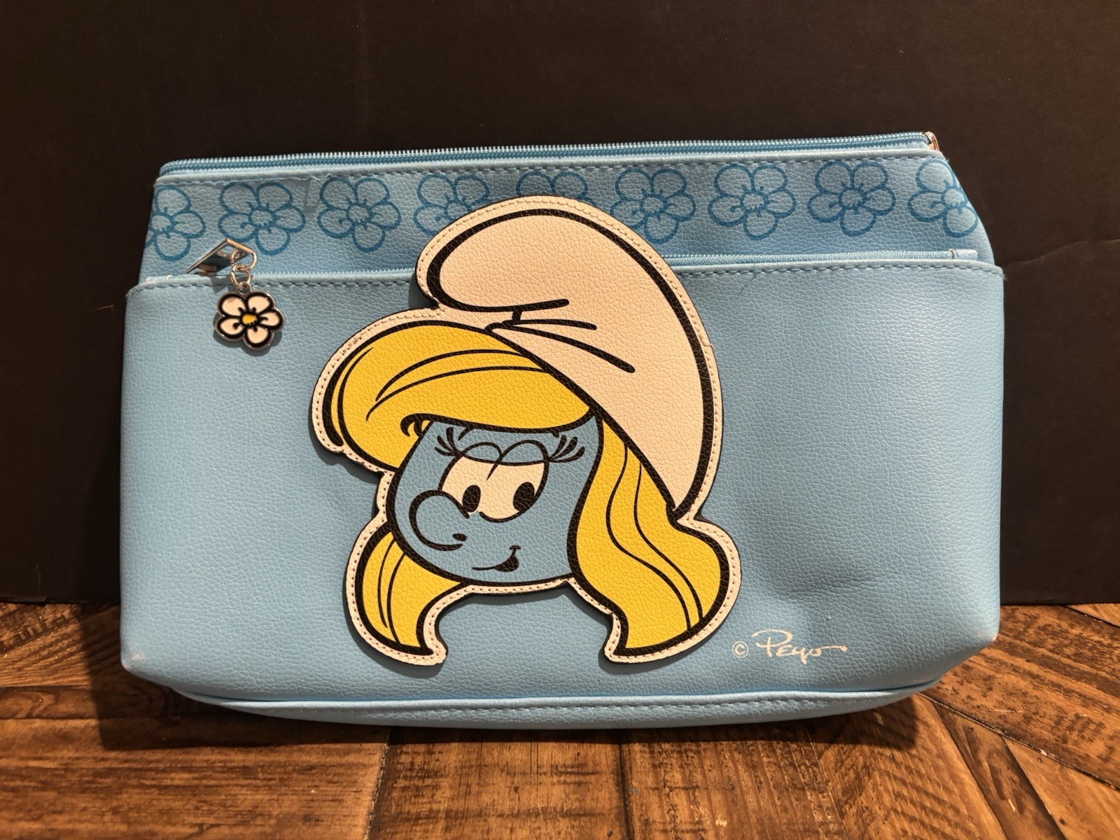 Peyo Smurfette 2 Pocket Hand Bag - Good Shape / Clean - SAVE BIG - L@@K