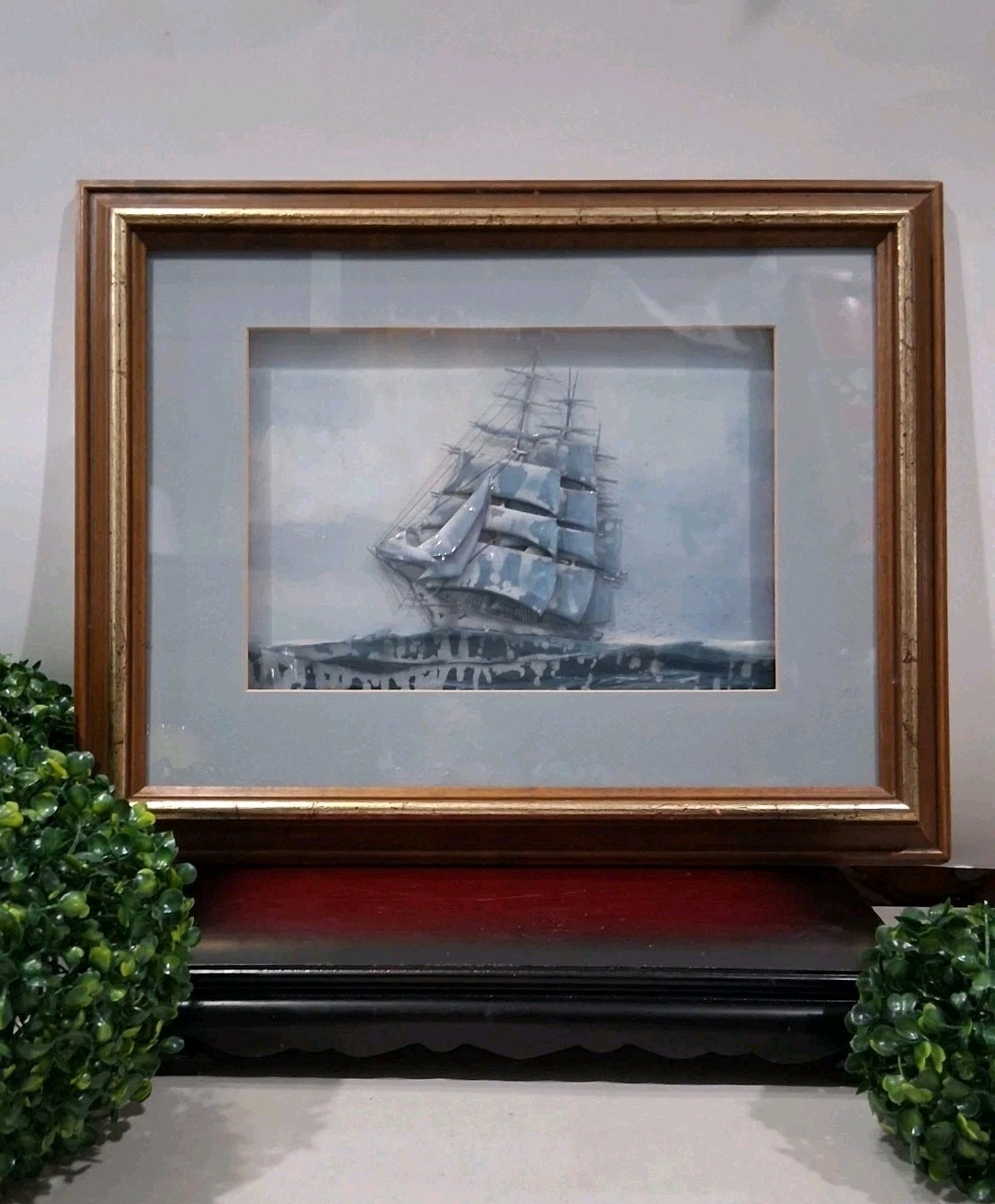 Vtg 3D Art Piece CLIPPER SHIP-