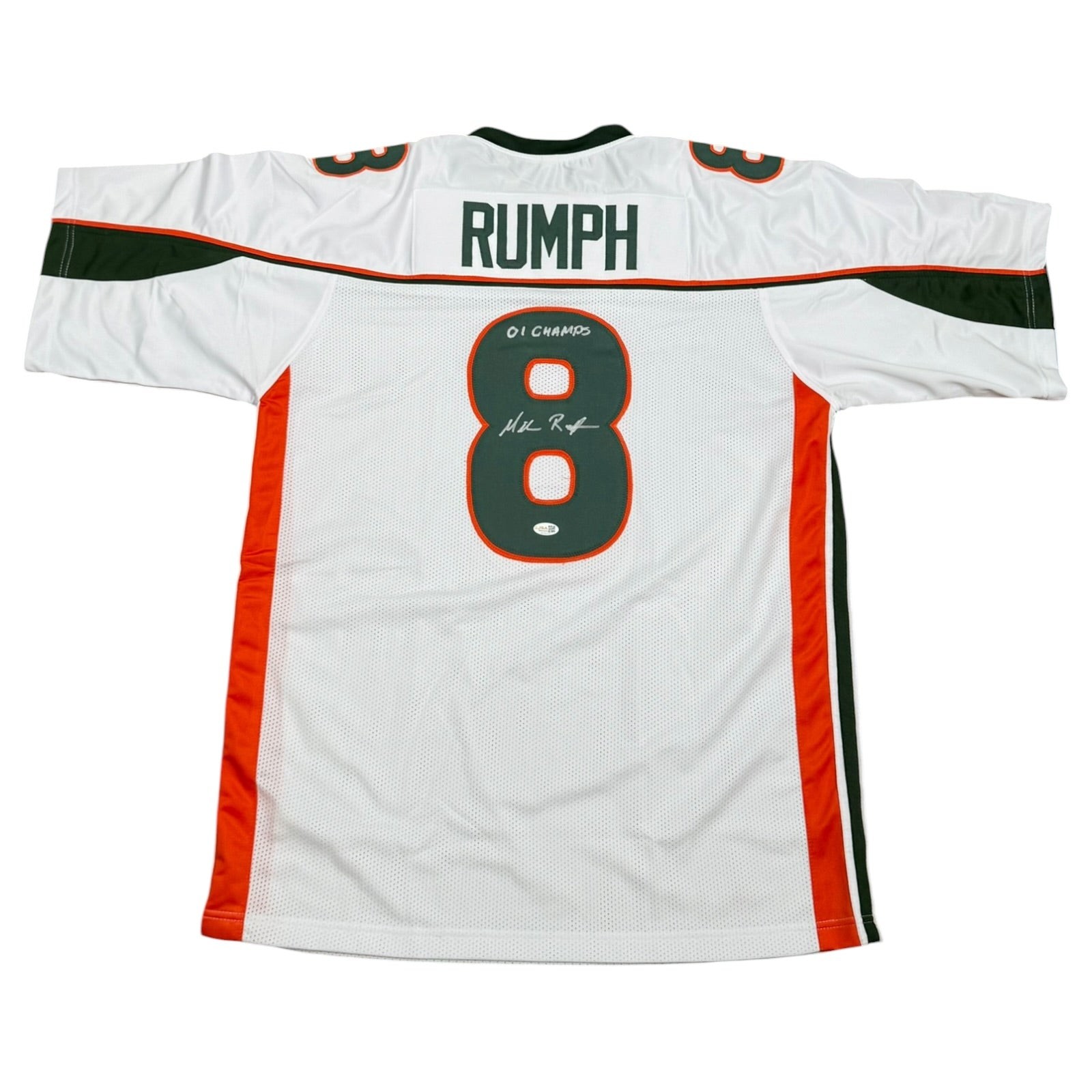 Mike Rumph Autographed Miami (White #8) Custom Stitched Jersey - JSA