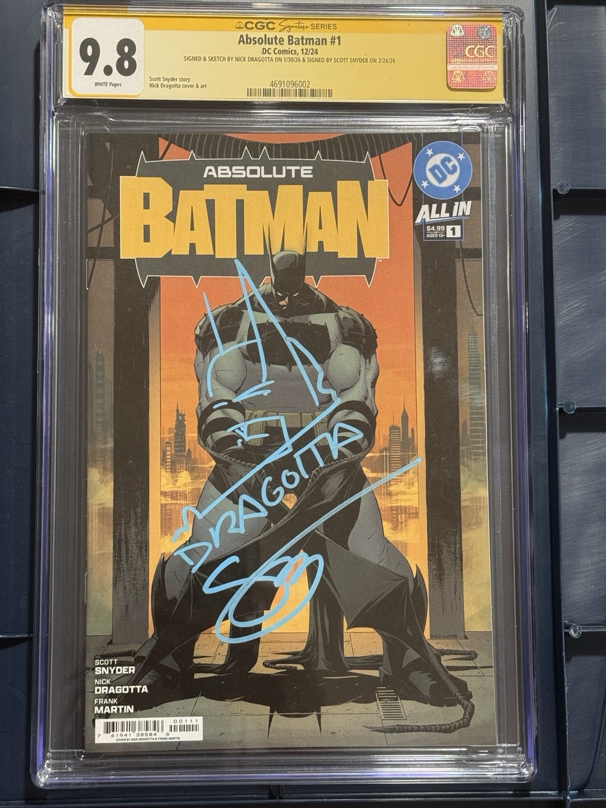 DC Comics Absolute Batman #1 (2024) first print CGC 9.8 remarked and 2X Signed