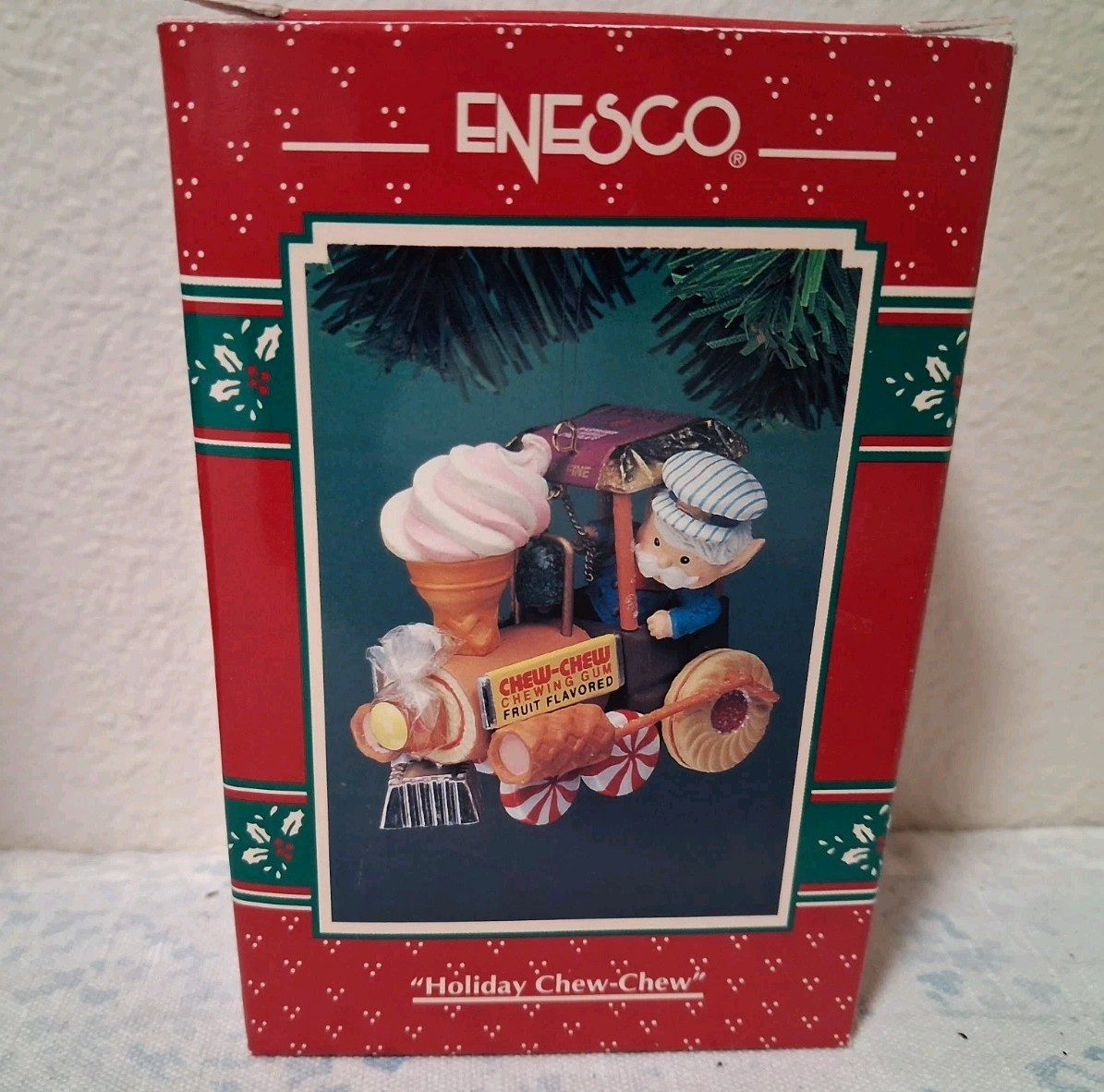 Vintage 1994 ENESCO Treasury of Christmas Ornaments Holiday Chew-Chew Boxed New