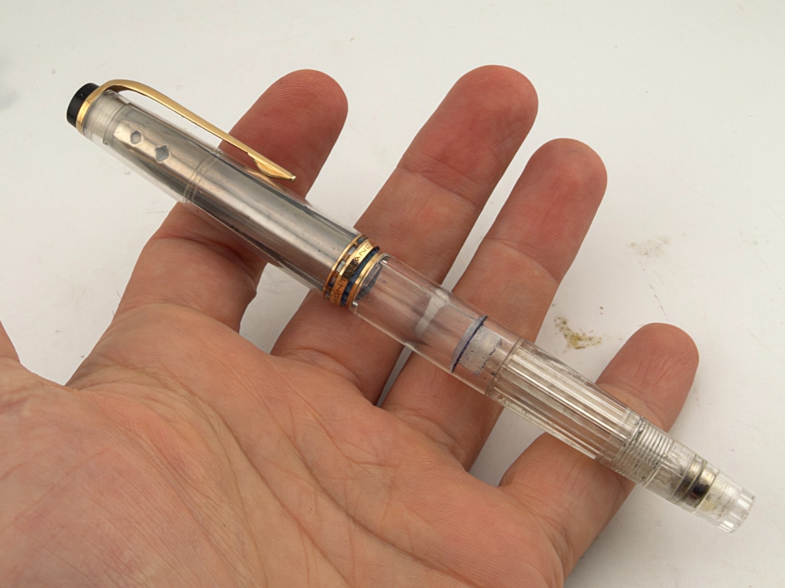 Very Rare Vintage Montblanc No 24 Fountain Pen - Clear Demonstrator - 14ct Nib