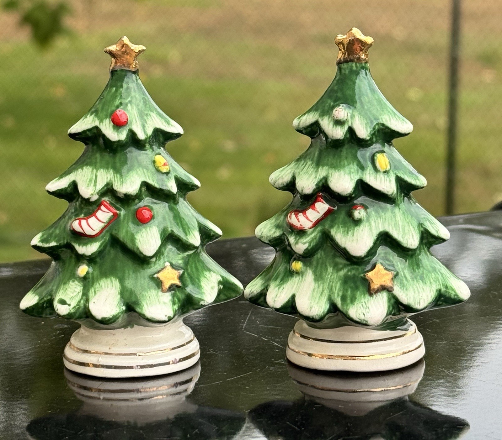 Vintage Lefton Christmas Tree Salt & Pepper Shaker Set - O54/96